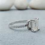 Load image into Gallery viewer, 2 ct Emerald cut Solitaire Lab Grown diamond ring