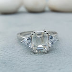 Load image into Gallery viewer, 3 ct lab diamond emerald ring