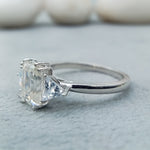 Load image into Gallery viewer, 3 ct lab diamond emerald ring