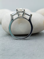 Load image into Gallery viewer, 3 Stone Emerald Cut lab Grown Ring