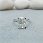 Load image into Gallery viewer, 14 ct Radiant Cut Lab Grown Four Prong Engagement Ring 925 Sterling Silver