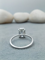Load image into Gallery viewer, 14 ct Radiant Cut Lab Grown Four Prong Engagement Ring 925 Sterling Silver