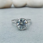 Load image into Gallery viewer, 2.40 carat round cut lab grown bezel engagement ring