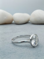 Load image into Gallery viewer, 2.40 carat round cut lab grown bezel engagement ring