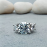 Load image into Gallery viewer, 4.5ct Round Cut Lab-Created trilogy Solitaire Ring White Gold Plated