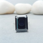 Load image into Gallery viewer, 14 kt Sterling Silver Black Diamond Solitaire Ring