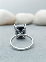 Load image into Gallery viewer, 14 kt Sterling Silver Black Diamond Solitaire Ring