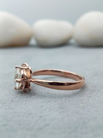 Load image into Gallery viewer, 10k Rose Gold Sunflower Lab Grown Engagement Ring