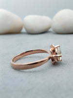 Load image into Gallery viewer, 10k Rose Gold Sunflower Lab Grown Engagement Ring