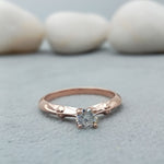 Load image into Gallery viewer, 14k Rose Gold Plated Round Simulated Diamond Engagement Ring