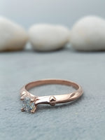 Load image into Gallery viewer, 14k Rose Gold Plated Round Simulated Diamond Engagement Ring