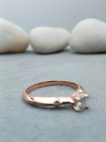 Load image into Gallery viewer, 14k Rose Gold Plated Round Simulated Diamond Engagement Ring