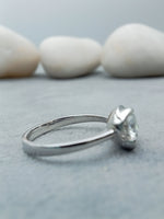 Load image into Gallery viewer, 1.03 ct Lab Round Cut Solitaire Half Bezel Setting Diamond 10k White Gold