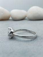 Load image into Gallery viewer, 1.03 ct Lab Round Cut Solitaire Half Bezel Setting Diamond 10k White Gold