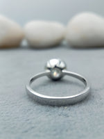 Load image into Gallery viewer, 1.03 ct Lab Round Cut Solitaire Half Bezel Setting Diamond 10k White Gold