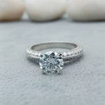 Load image into Gallery viewer, 1.50 carat round brilliant lab created diamond engagement ring