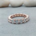 Load image into Gallery viewer, 14k Rose Gold Round Cut Diamond Eternity Ring