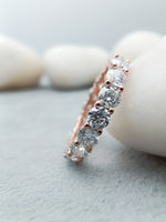 Load image into Gallery viewer, 14k Rose Gold Round Cut Diamond Eternity Ring