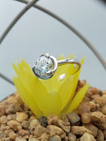 Load image into Gallery viewer, 1.03 ct Lab Round Cut Solitaire Half Bezel Setting Diamond 10k White Gold