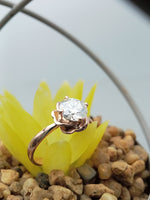 Load image into Gallery viewer, 10k Rose Gold Sunflower Lab Grown Engagement Ring