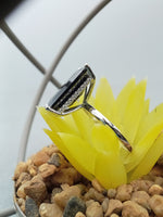 Load image into Gallery viewer, 14 kt Sterling Silver Black Diamond Solitaire Ring