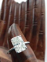 Load image into Gallery viewer, 14 ct Radiant Cut Lab Grown Four Prong Engagement Ring 925 Sterling Silver