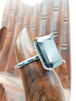 Load image into Gallery viewer, 14 kt Sterling Silver Black Diamond Solitaire Ring