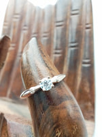 Load image into Gallery viewer, 14k Rose Gold Plated Round Simulated Diamond Engagement Ring