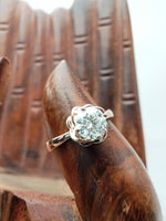Load image into Gallery viewer, 10k Rose Gold Sunflower Lab Grown Engagement Ring
