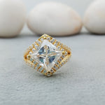 Load image into Gallery viewer, 14k Gold Princess Cut Wedding Engagement Ring