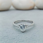 Load image into Gallery viewer, 925 Sterling Silver Heart Simulated Diamond Solitaire Engagement Ring