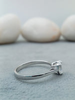 Load image into Gallery viewer, 925 Sterling Silver Heart Simulated Diamond Solitaire Engagement Ring