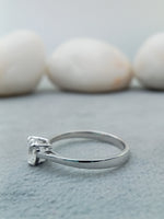Load image into Gallery viewer, 925 Sterling Silver Heart Simulated Diamond Solitaire Engagement Ring