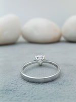 Load image into Gallery viewer, 925 Sterling Silver Heart Simulated Diamond Solitaire Engagement Ring