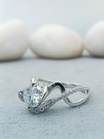 Load image into Gallery viewer, 14 kt white gold lab engagement ring