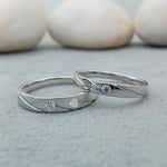 Load image into Gallery viewer, 14 kt white gold Combo Set of Couple rings