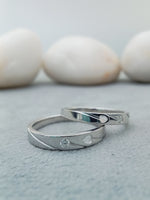 Load image into Gallery viewer, 14 kt white gold Combo Set of Couple rings