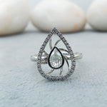 Load image into Gallery viewer, 925 Sterling Silver Flame Teardrop Solitaire Ring