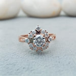 Load image into Gallery viewer, Diamond Studded Sunflower Cluster Ring