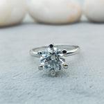 Load image into Gallery viewer, 1.28 carat round diamond engagement ring in white gold