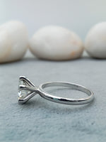 Load image into Gallery viewer, 1.28 carat round diamond engagement ring in white gold
