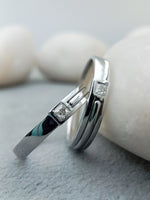 Load image into Gallery viewer, 14 kt white gold couple engagement ring