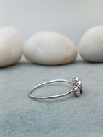 Load image into Gallery viewer, 3 Stone Round Cut Lab Grown Three Stone Pave Engagement Ring