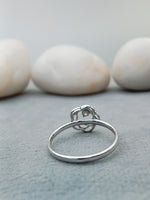 Load image into Gallery viewer, 0.05 ct white diamond cut white gold solitaire ring