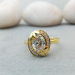 Load image into Gallery viewer, 1.5 carat oval cut Lab Grown engagement ring
