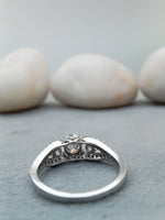 Load image into Gallery viewer, 14k White Gold Art Deco Diamond Engagement Ring