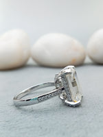 Load image into Gallery viewer, 5.50 ct Emerald Cut Lab Grown Engagement Ring
