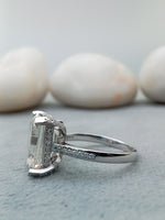 Load image into Gallery viewer, 5.50 ct Emerald Cut Lab Grown Engagement Ring