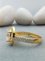 Load image into Gallery viewer, 14k Yellow Gold Oval Lab Grown Diamond Halo Engagement Ring