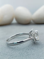 Load image into Gallery viewer, 1.8 ct White Heart Cut Lab Grown Halo 14k White Gold Ring